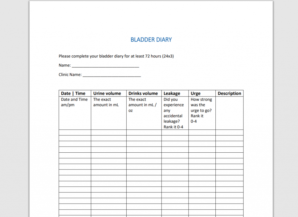 Bladder Diary Archives IUFlow